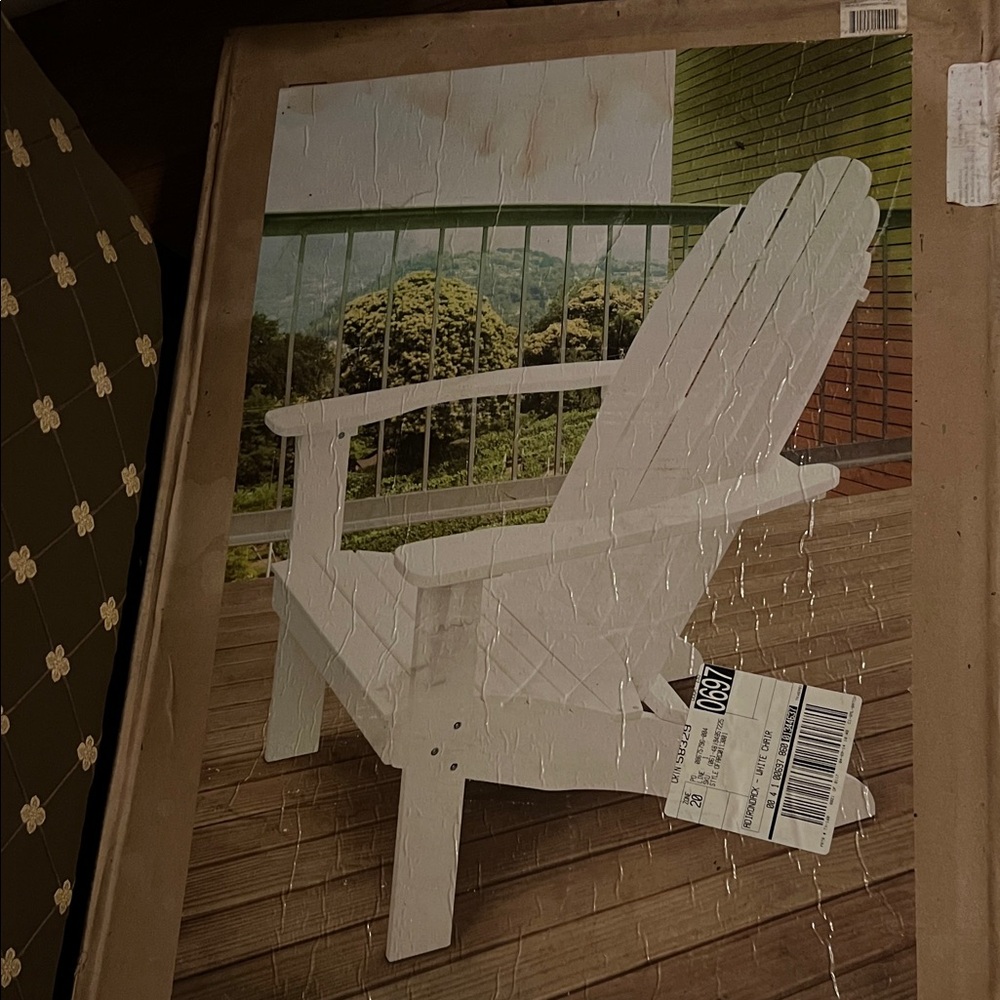 Adirondack Chair - White Hardwood Outdoor Accent - Picture 3 of 8